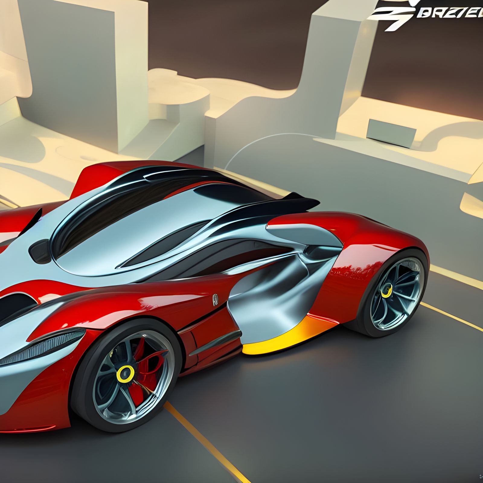 Futuristic Hypercar Concept in 3D