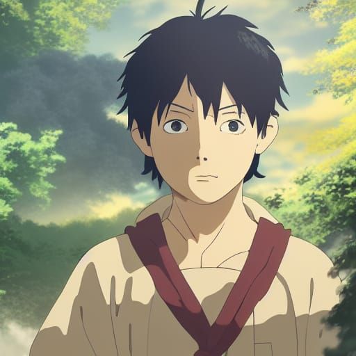 Anime Key Visual in Ghibli Style