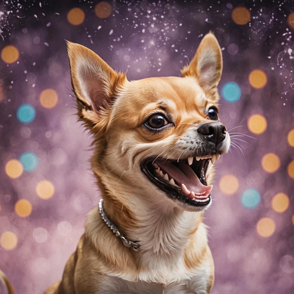 Laughing Chihuahua Portrait in Fantasy Setting