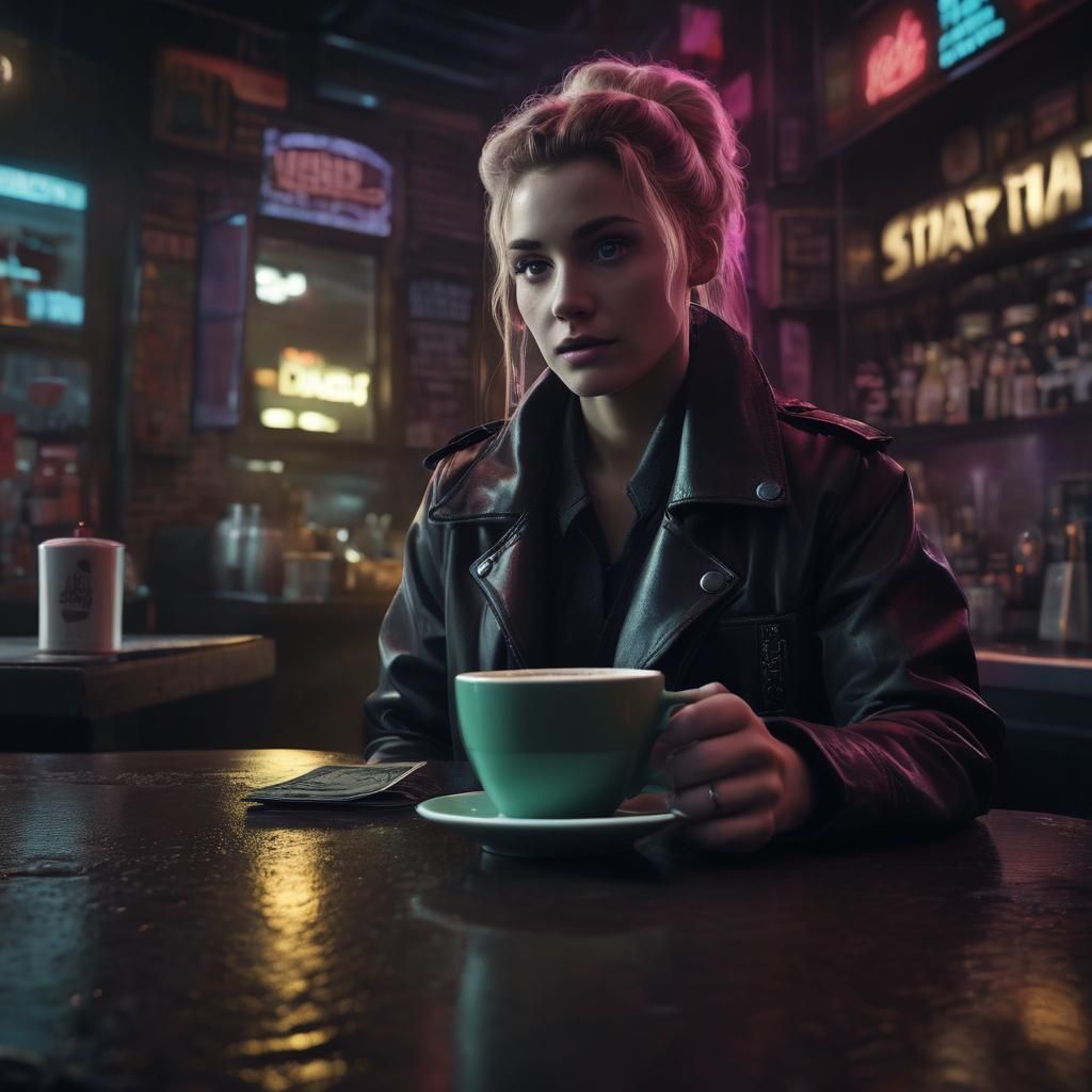Trinity in Neon Noir: Coffee Purchase