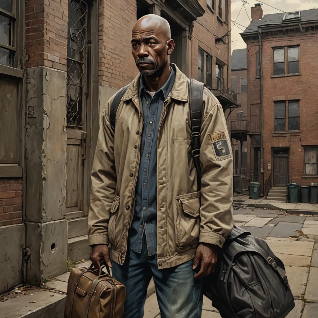 African American Man on Stoop: Concept Art