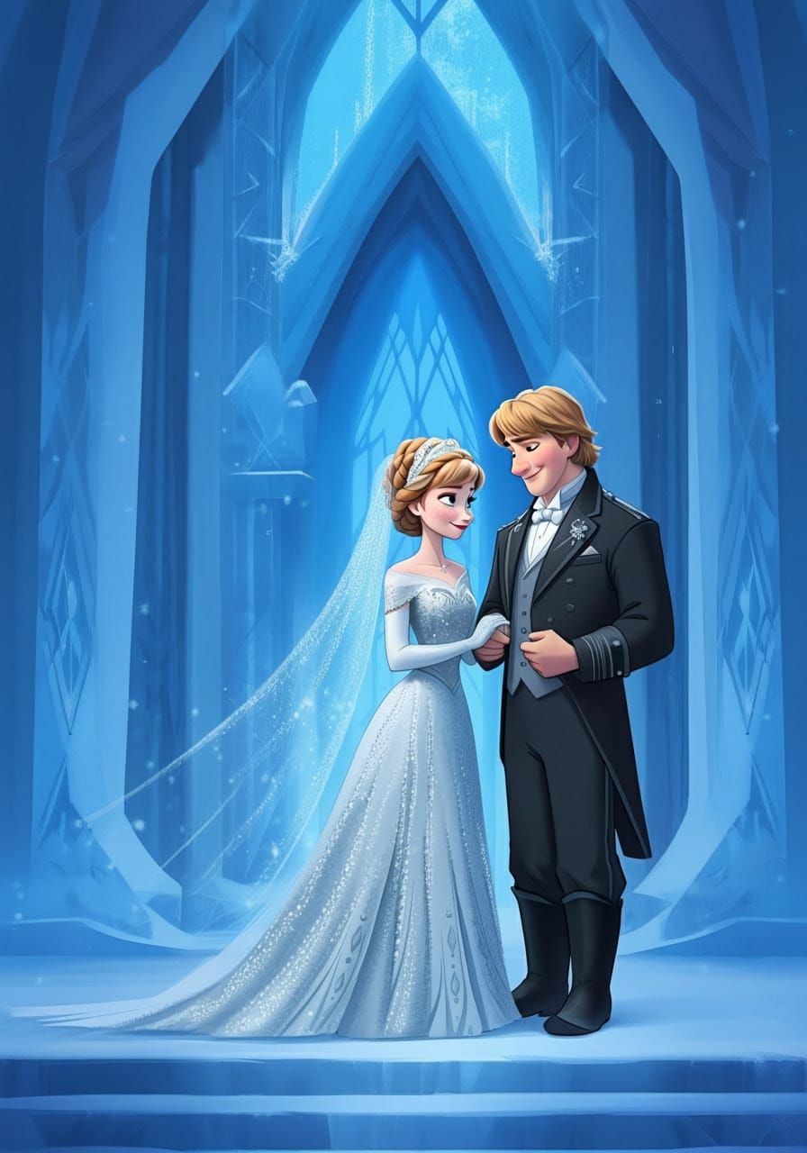 Anna and Kristoff's Ice Cathedral Wedding