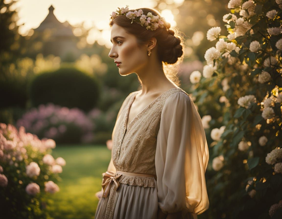 Woman in Garden: Kallitype Fine Art Photography