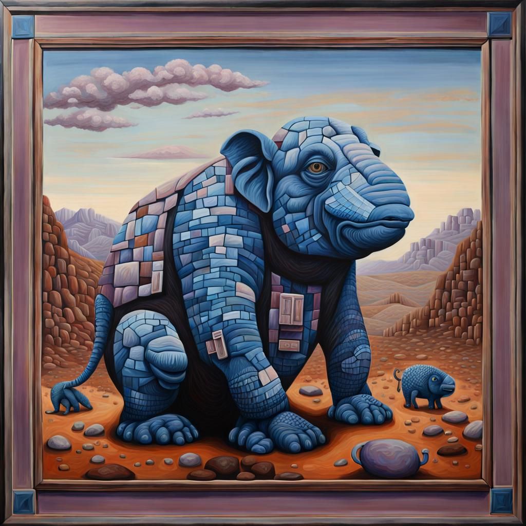 Surreal Oil Painting with Bizarre Subject