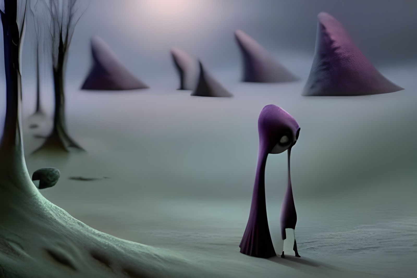 Creepy Fantasy Nightmare in Beksinski Style