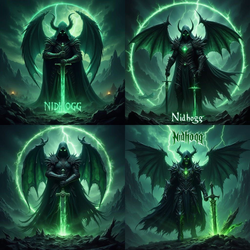 Gothic Knight with Glowing Sword in Dark Fantasy Landscape