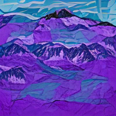 Turquoise and Purple Rocky Mountain Landscape