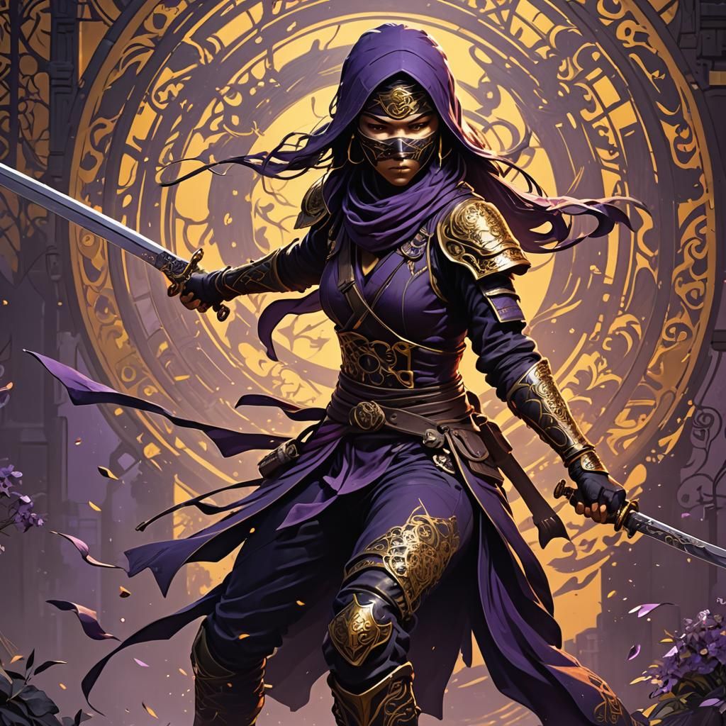 Fantasy Ninja Sword Fight in Volumetric Lighting