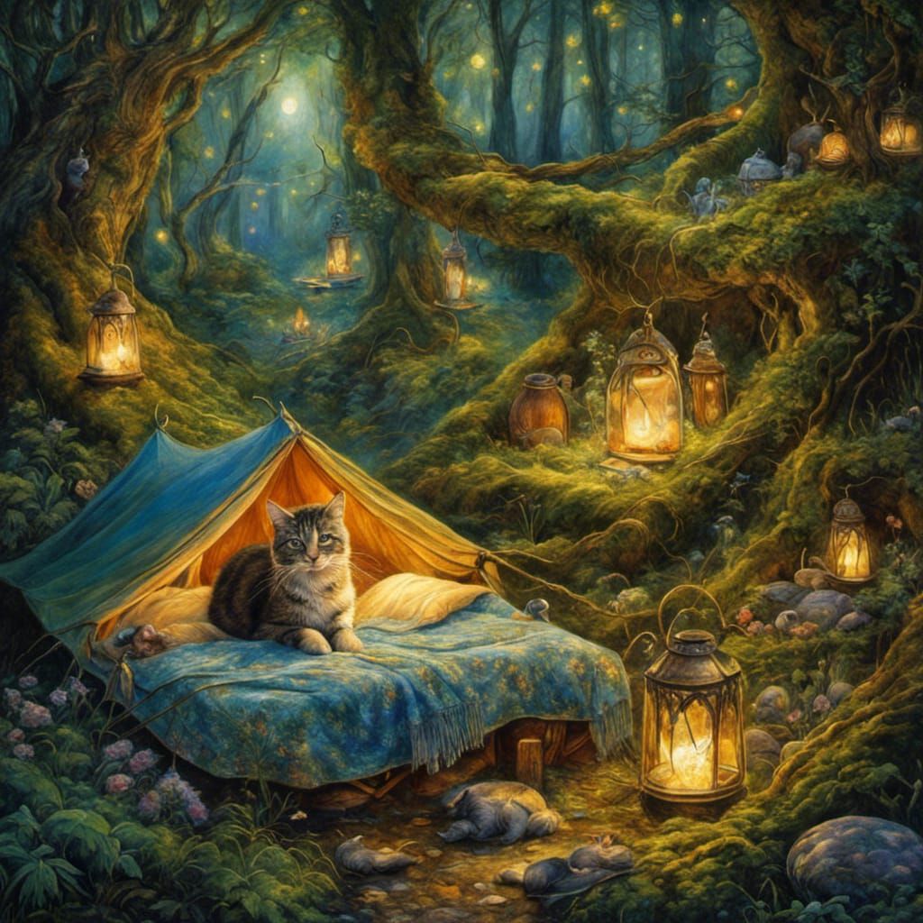 Cat Sleeping Camp