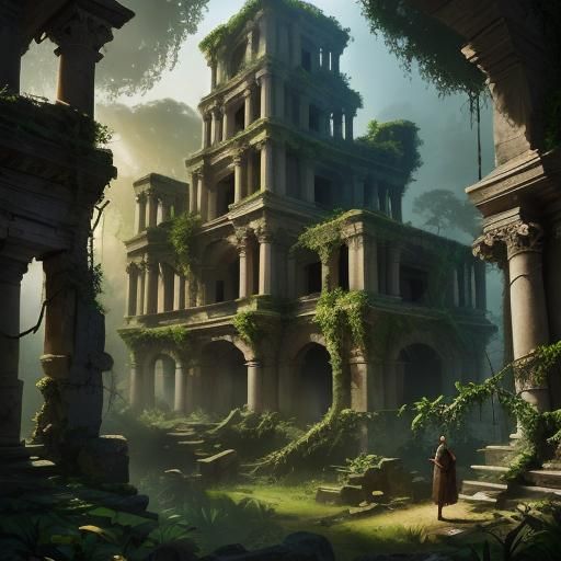 Lost City of Eram: Jungle Ruins in Oil Paint