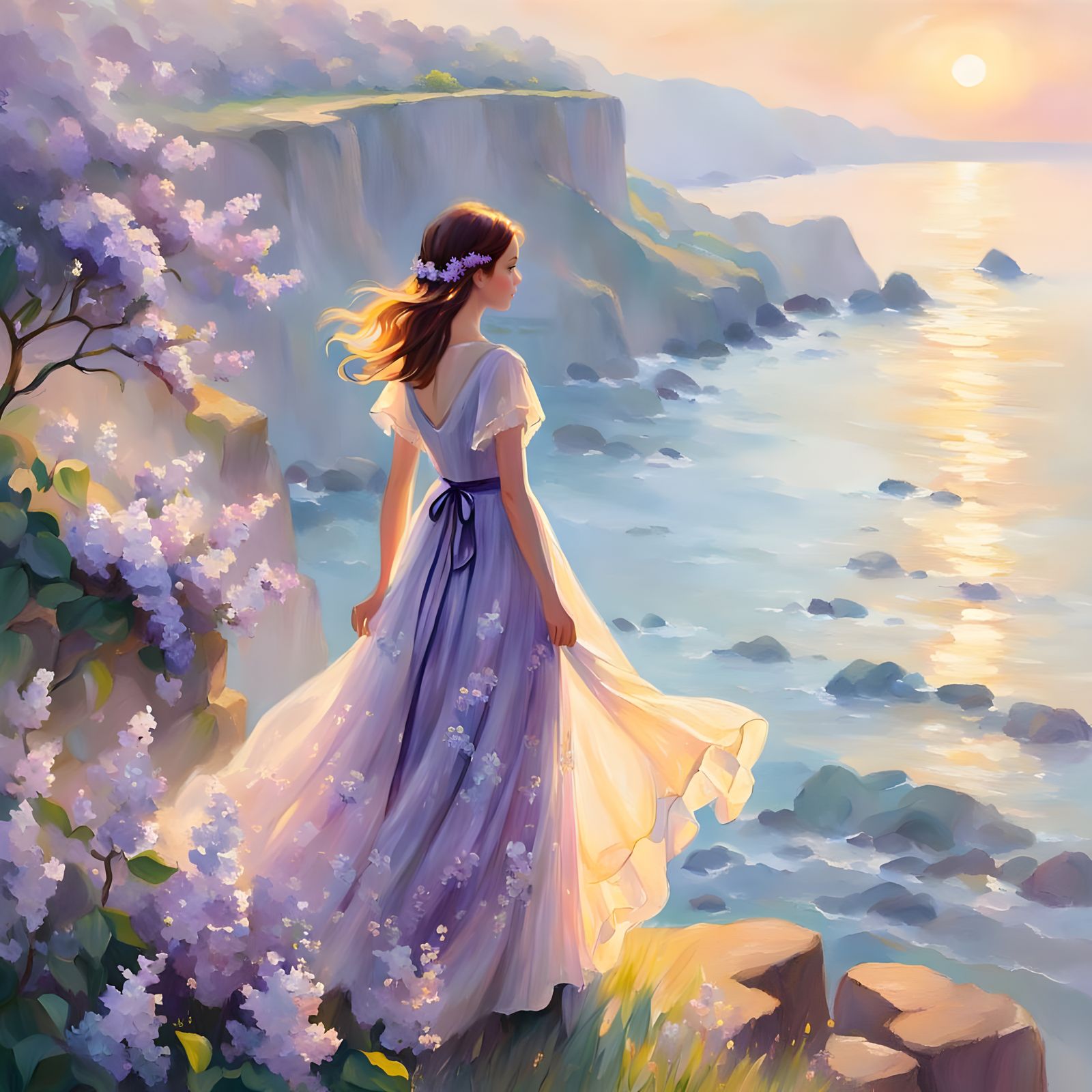 Luminous Ocean Lilacs: Underwater Bioluminescence