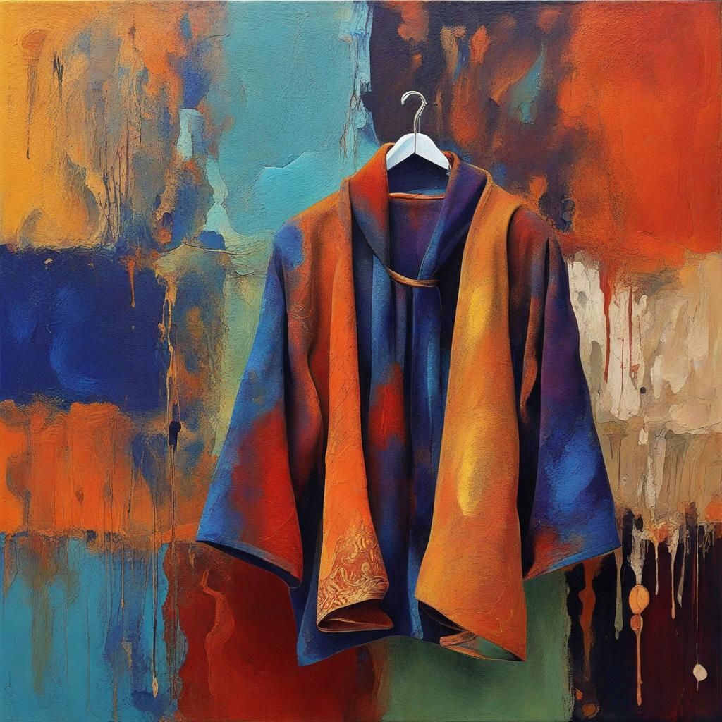 Abstract Religious Art: Washed Robes in Detail