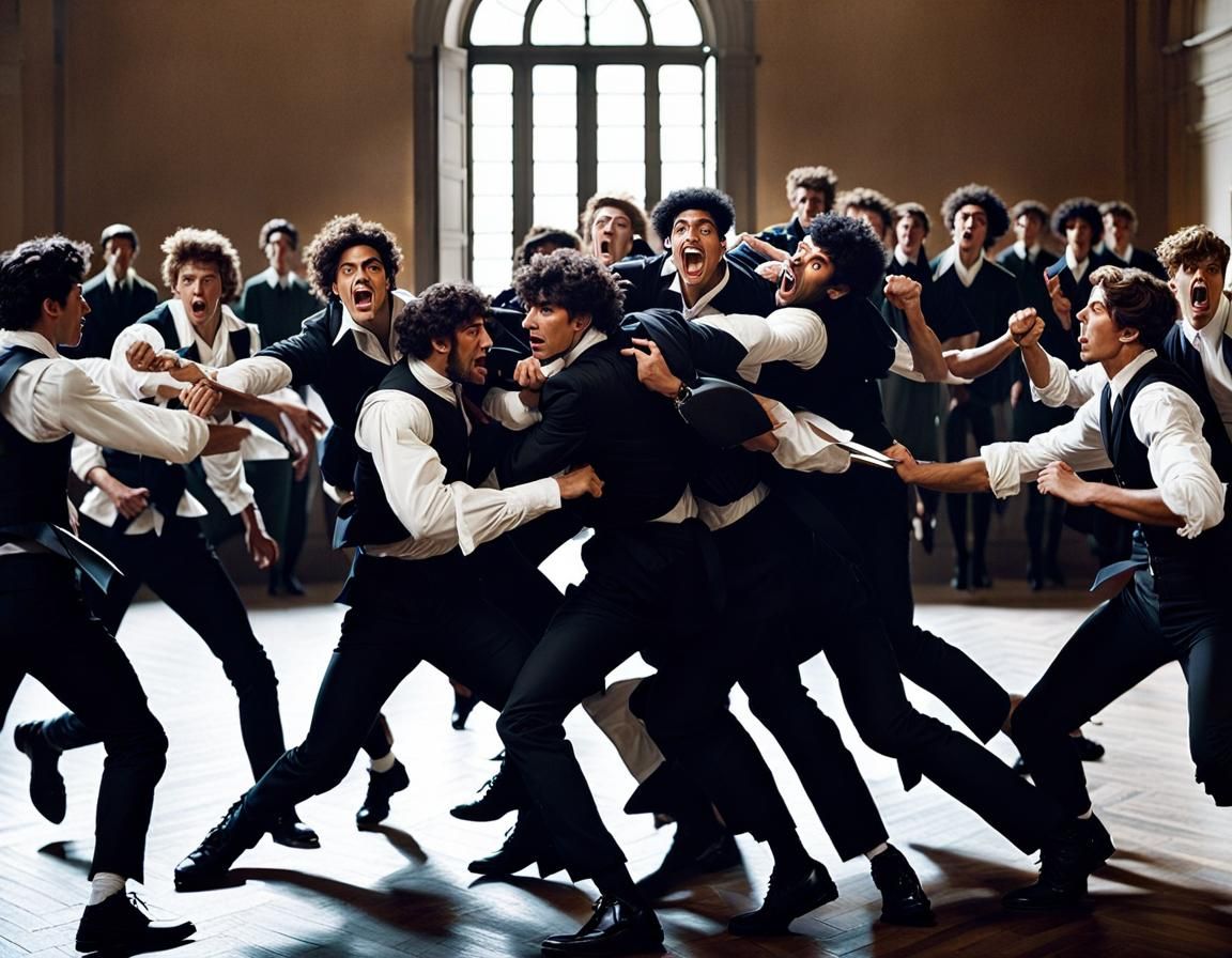 High School Fight in Baroque Style