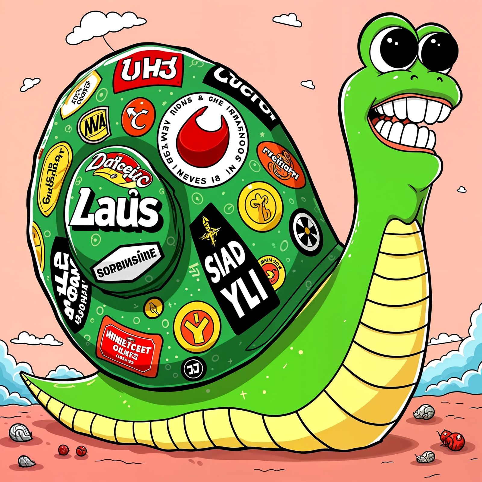 Racing Snail with Sponsorship Bling