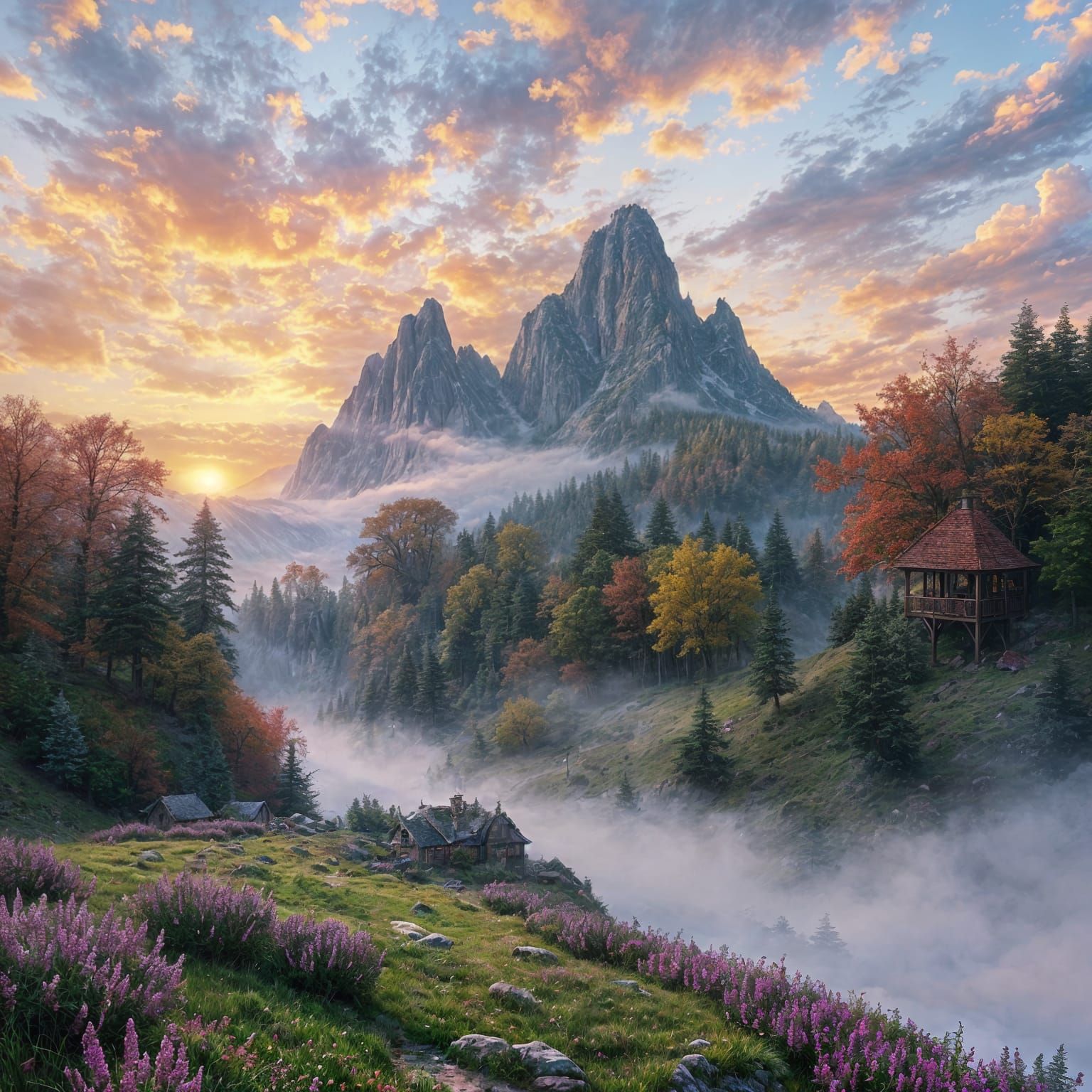 Ethereal Fantasy Landscape in Hyperdetailed Style
