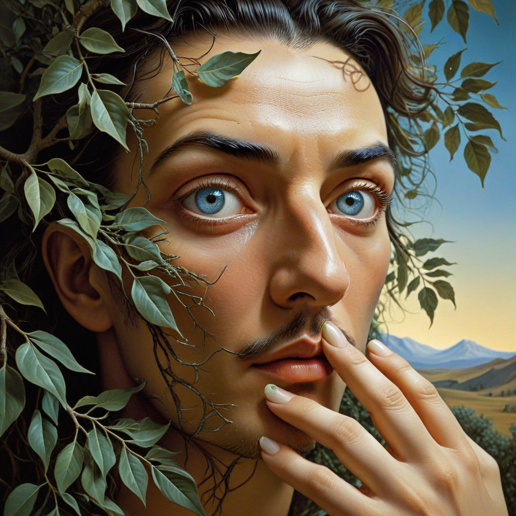 Ethereal Finger Blooms with Dreamlike Tree Branches and Glow...