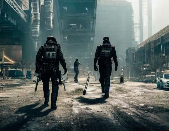 Dystopian City: Cyborgs Hunting Humans