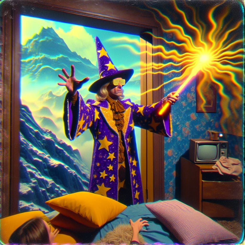 Eccentric Woman in Zoot Suit Casting Spell