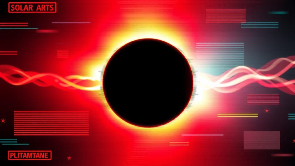 Glitched 8-bit Solar Eclipse in Synthwave Style