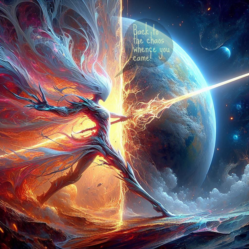 Geohuman Splits Planet with Legendary Sword: Anime Art