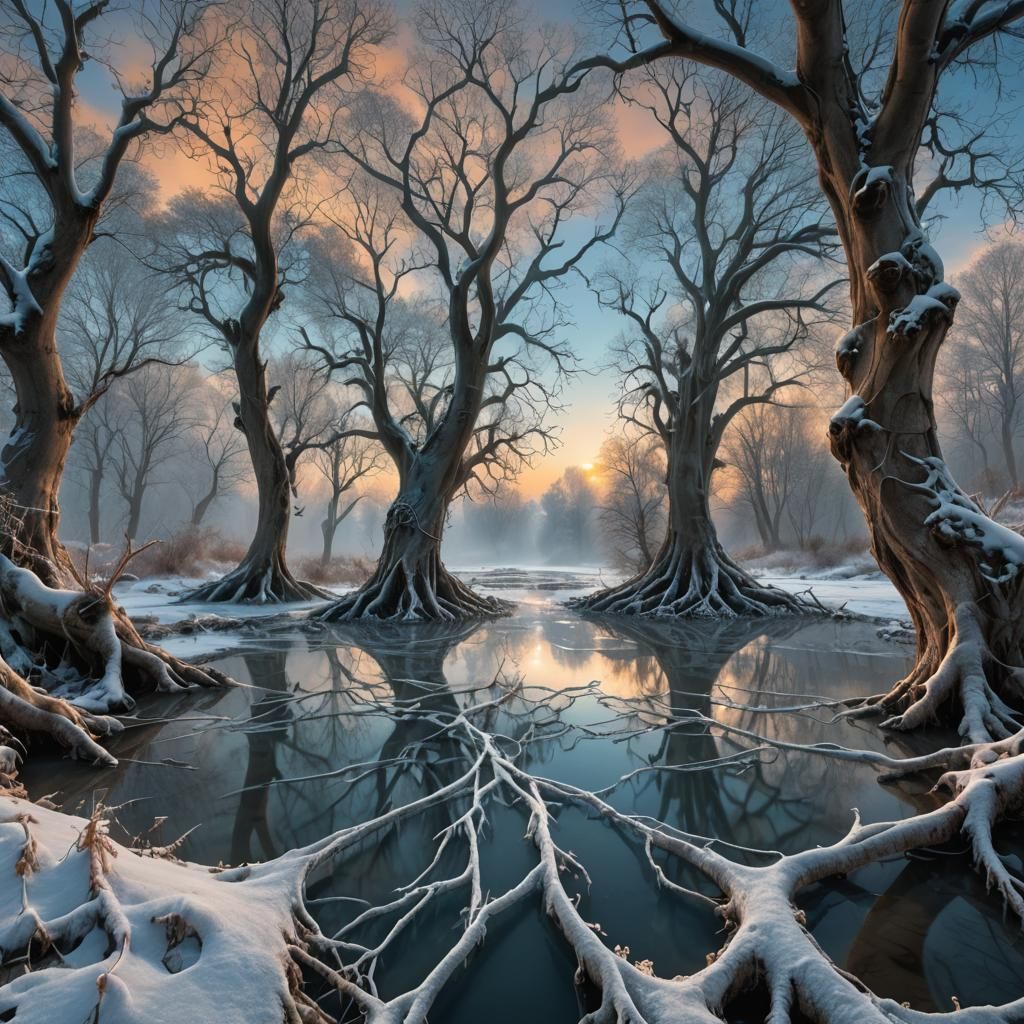 Fractals of nature. Winter