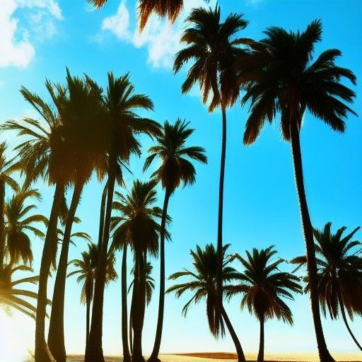 Palmtree Paradise Bathed in Divine Light