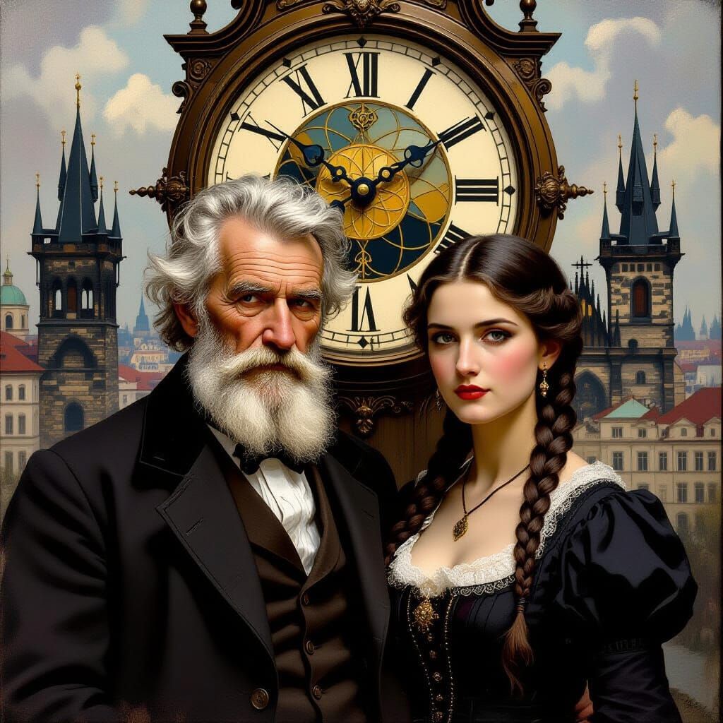Prague 1888: Giant Clock, Watchmaker, and Mysterious Woman
