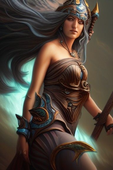 Intricate Portrait of a Storm Goddess