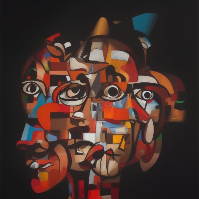 Cubist Figures in High Definition Contrast