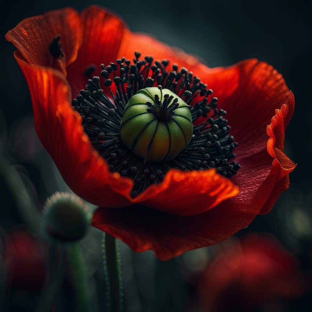 Hyperrealistic Poppy Close-Up in High Definition