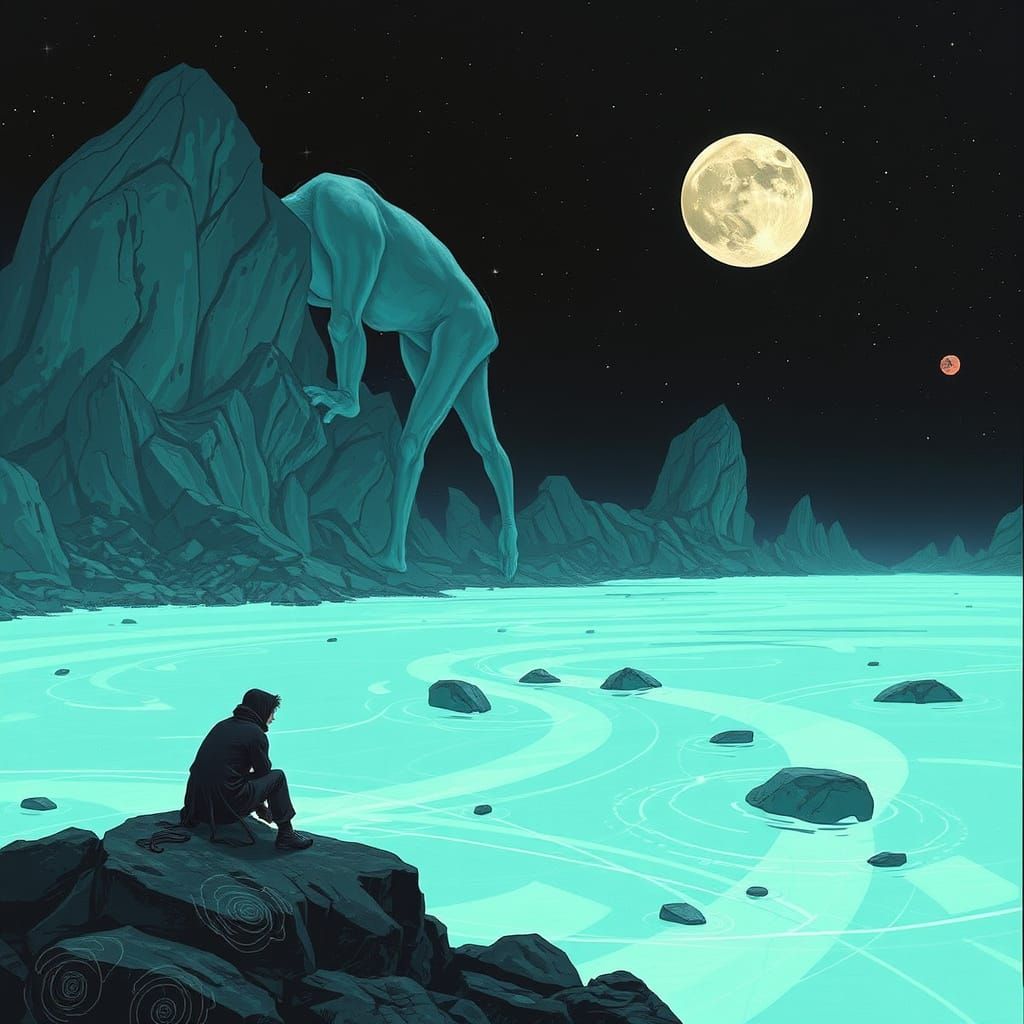 Ethereal Figure in Digital Art Style