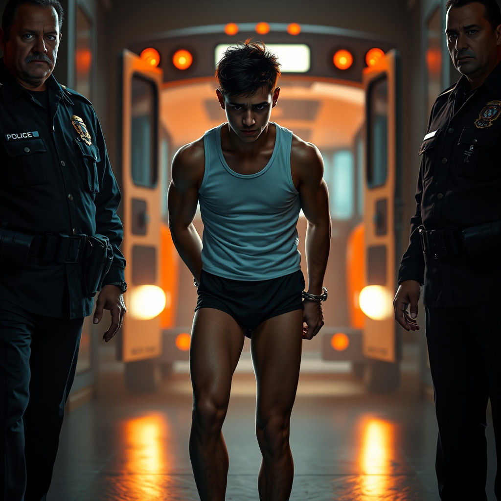 Youthful Despair in Courtroom Shadows