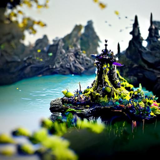 Fantastical Fairy Island: Detailed Matte Painting