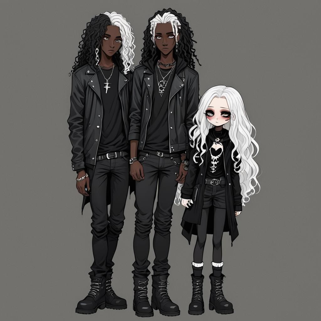Goth Couple in Cartoon Style