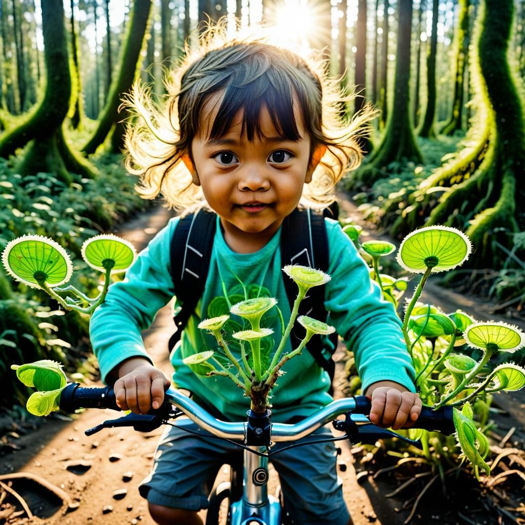 Child and Ebike Holding Up the Earth
