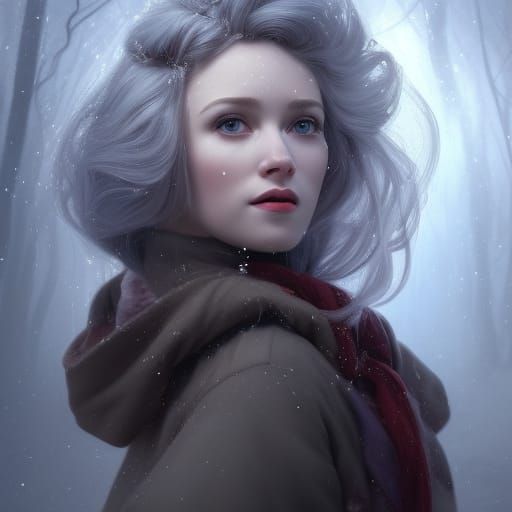 Ballerina Dances on Ice, Hyperdetailed Concept Art