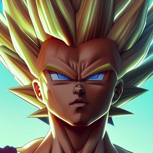 Hyperdetailed Super Saiyan Portrait in 8k Resolution