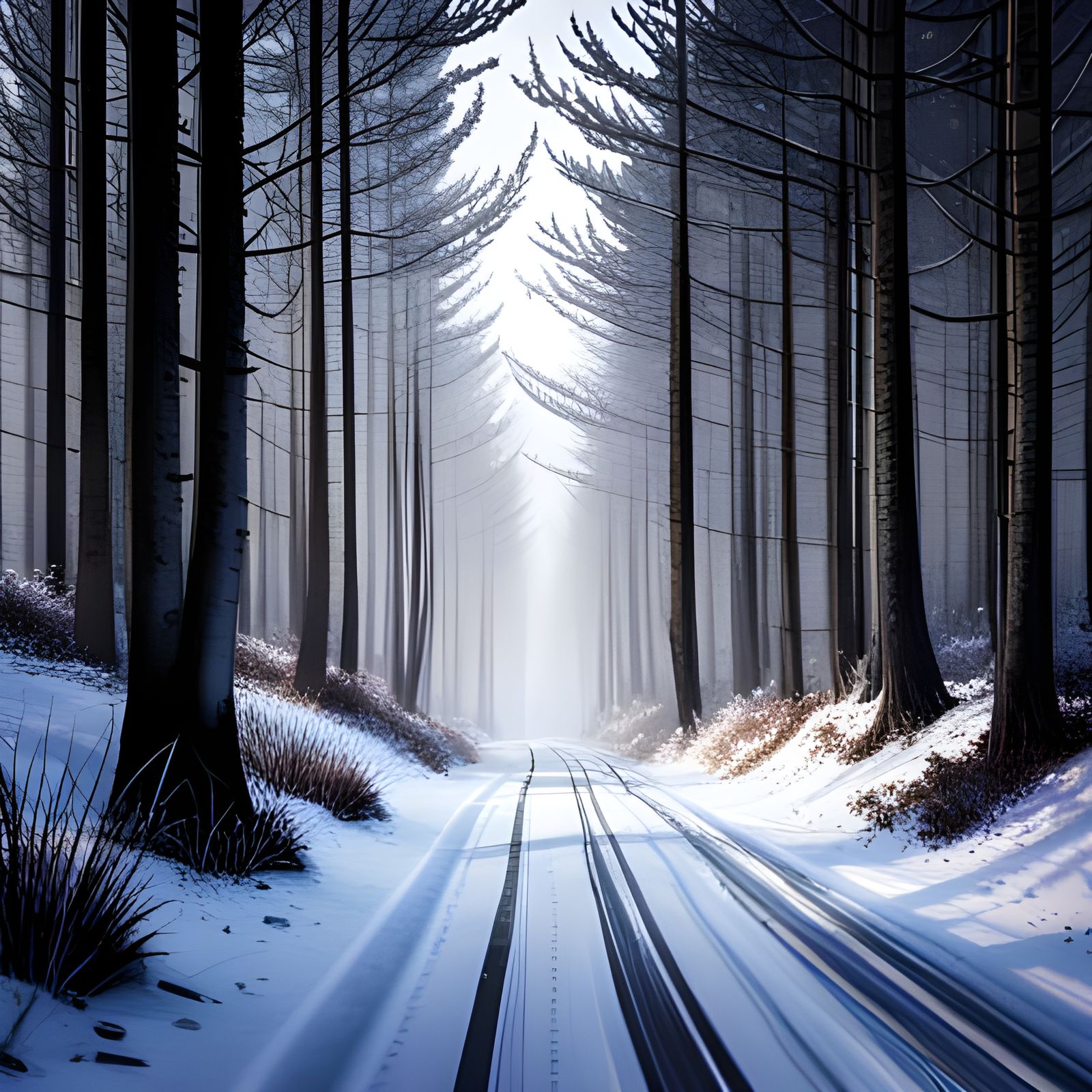 Hyper-Realistic Winter Forest Landscape in 8k