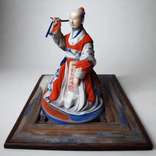 12th Century Computer Scientist in Dutch Porcelain Style