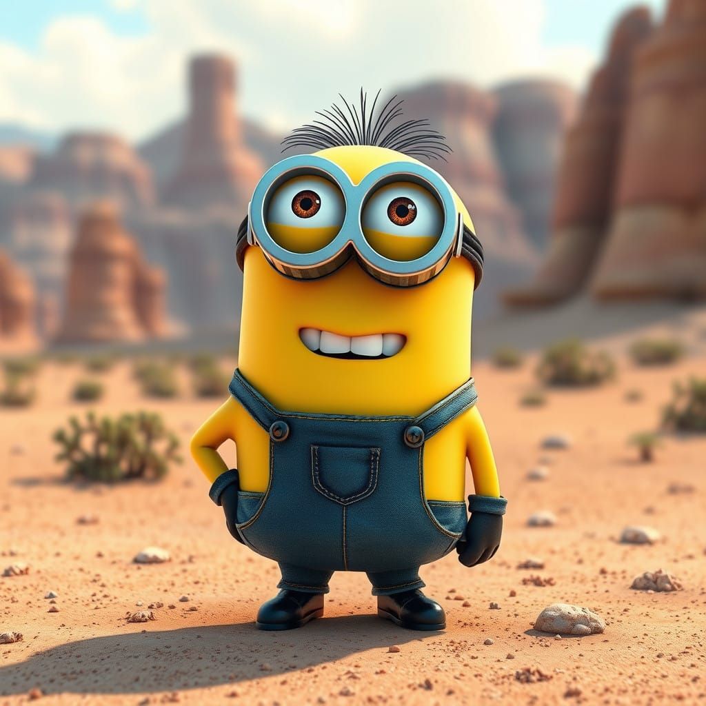 Bright Yellow Minion Character in Whimsical Illumination Lan...