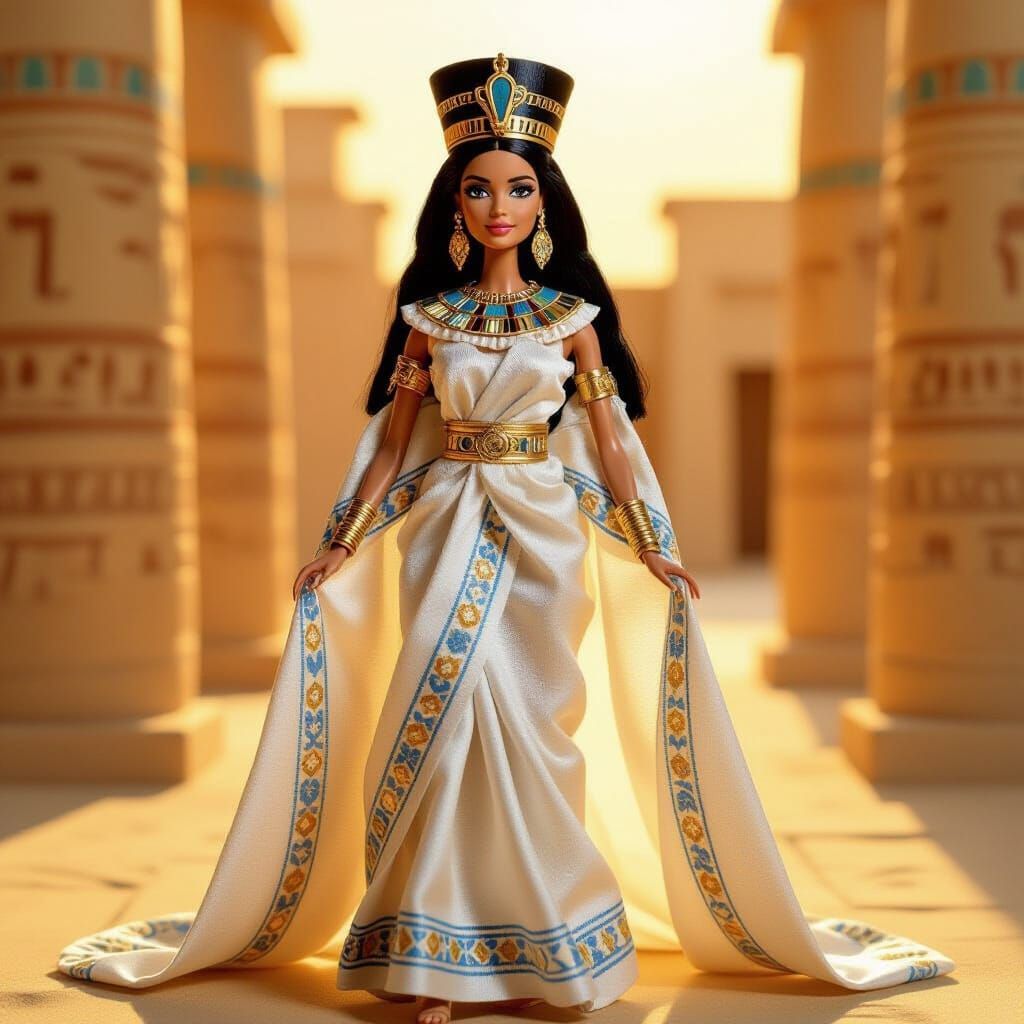 Barbie as Cleopatra in Hyperrealistic Egyptian Photo