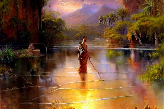 Mystical El Dorado in Golden Age Illustration Style