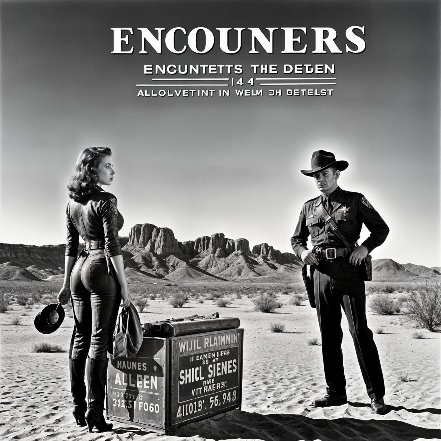 Noir Movie Poster: Encounters in West Texas