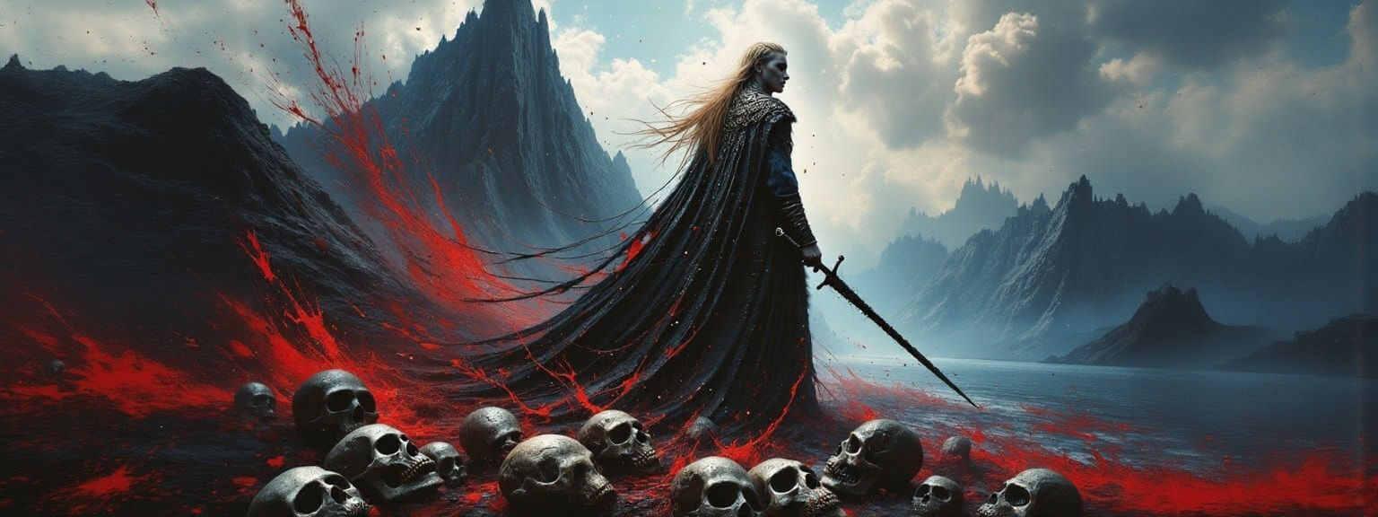 Viking Necromancer Warrior in Dark Oil Impasto