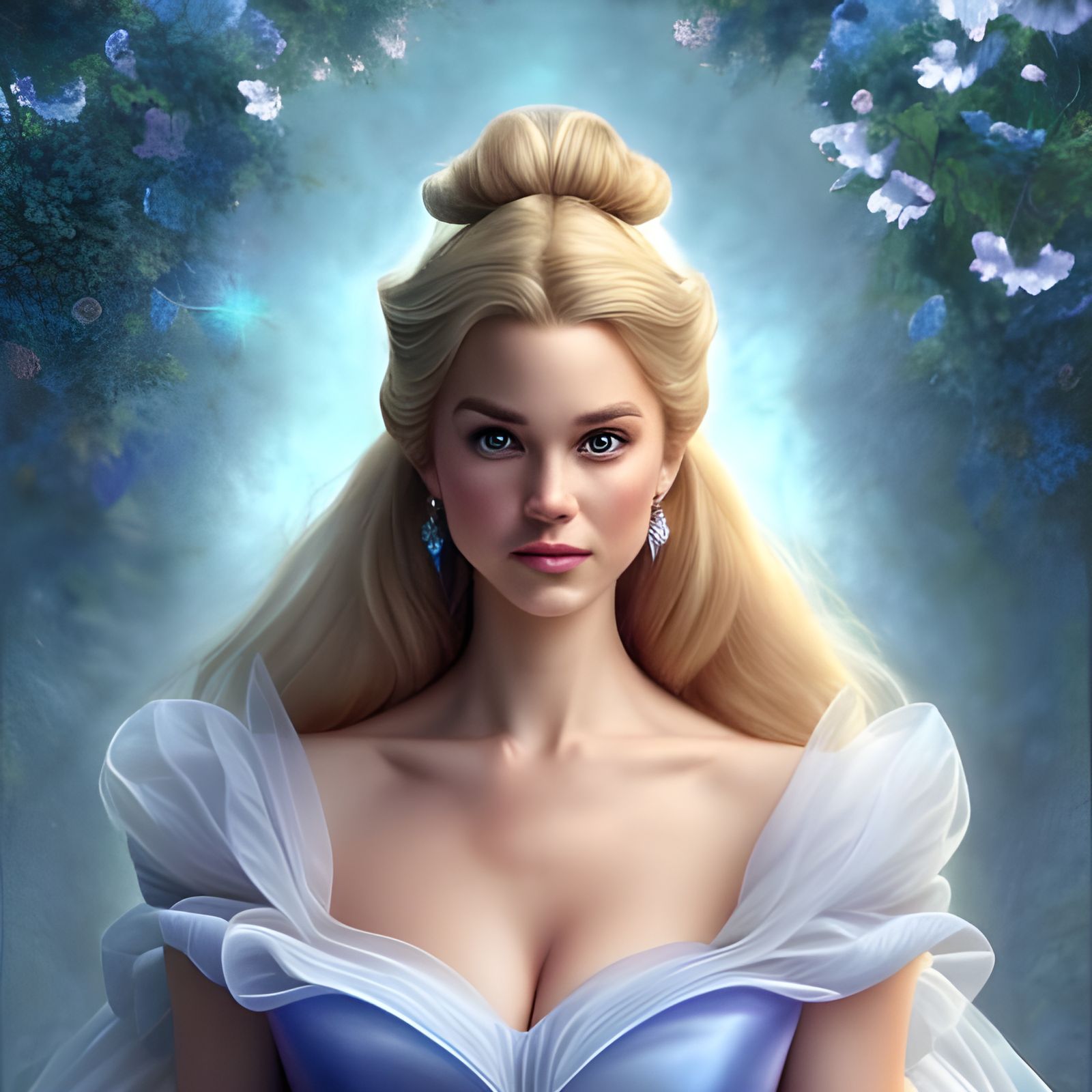 Gorgeous Cinderella at the Ball: Hyperrealistic Portrait