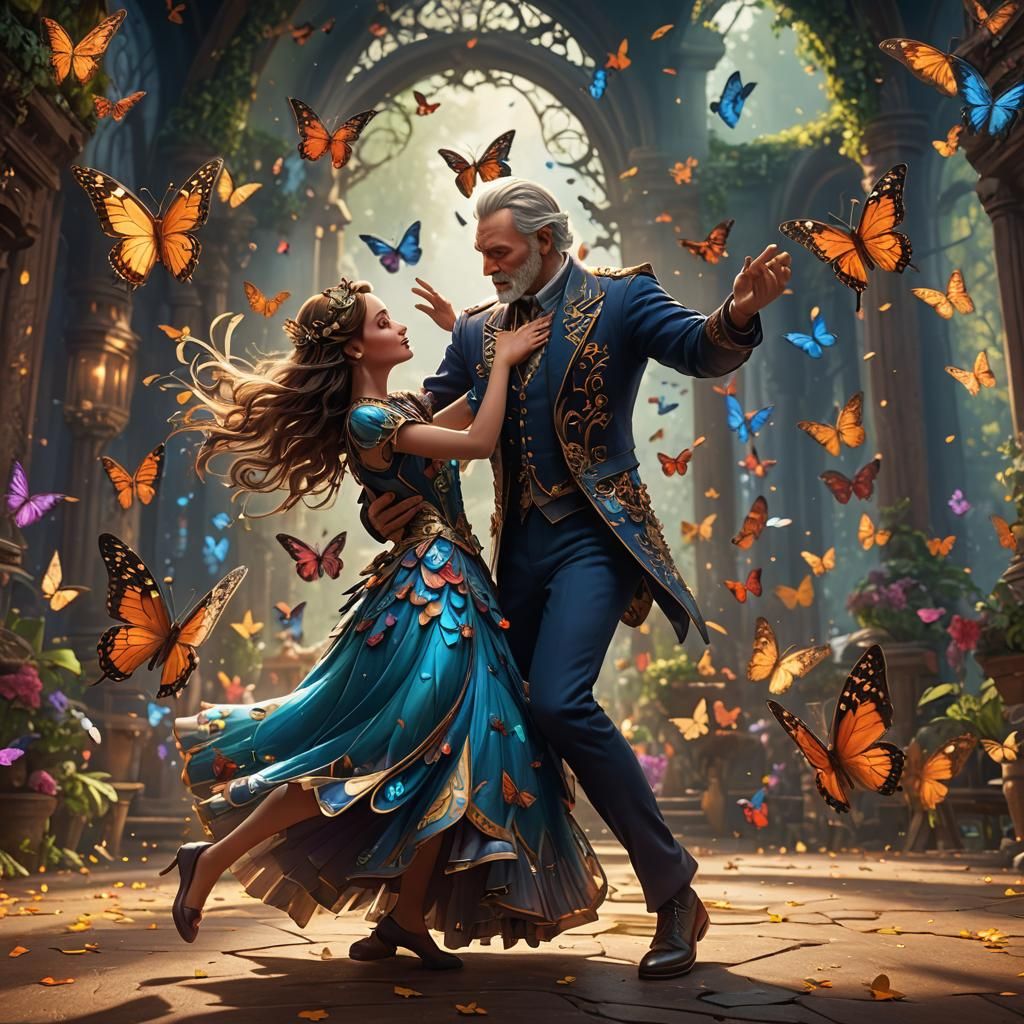 Father and Daughter Dancing: Fantasy Concept Art