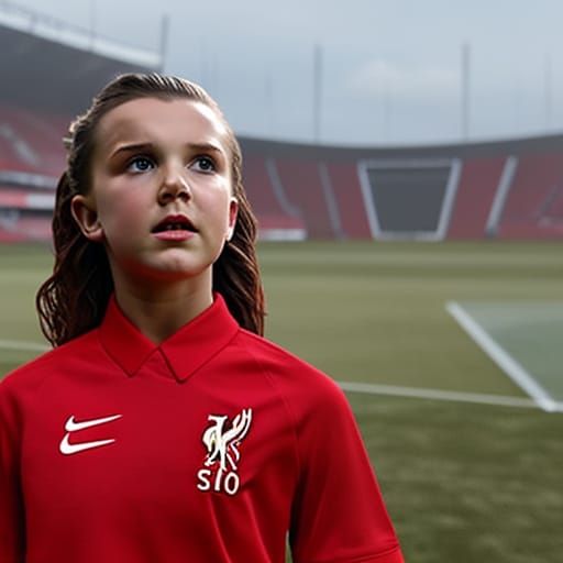 Millie Bobby Brown as Liverpool Footballer