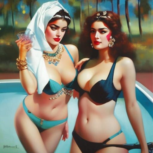 Burning Man Girl: Figurative Painting Style