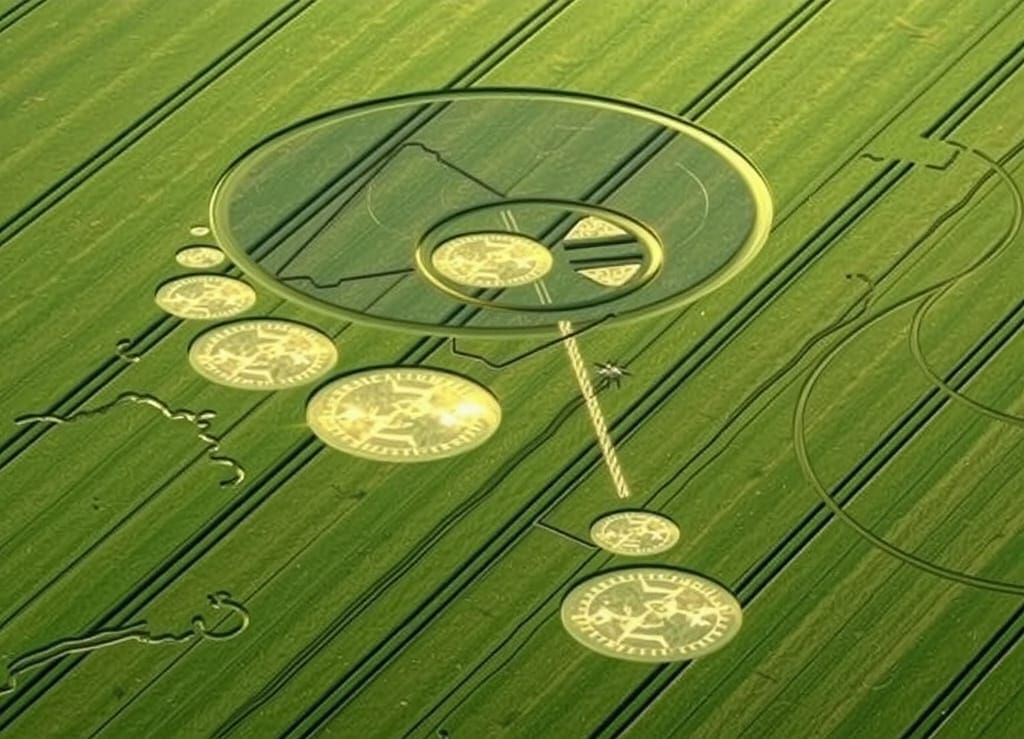 "Wiltshire, UK farmland with Crop Formations" #30