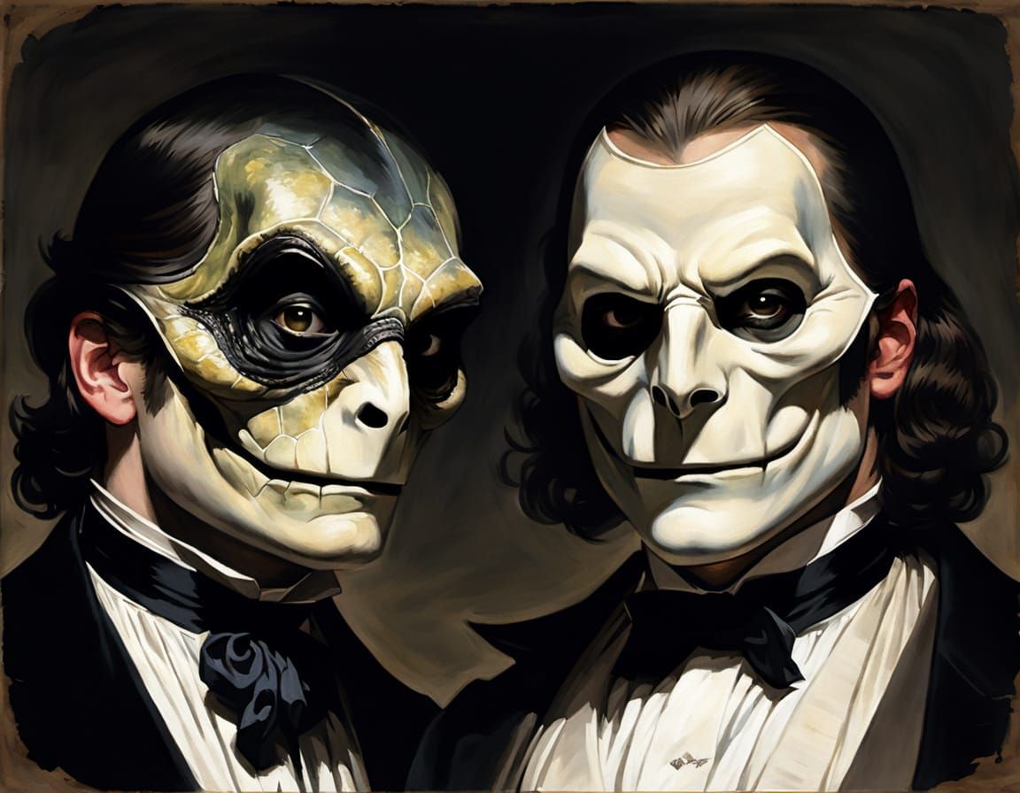 Turtle Phantom Sings in Gothic Chiaroscuro Style